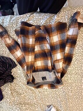 Reverse Threads Brown Plaid Flannel Shirt — M